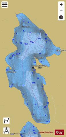 Lower Hot Brook Lake depth contour Map - i-Boating App