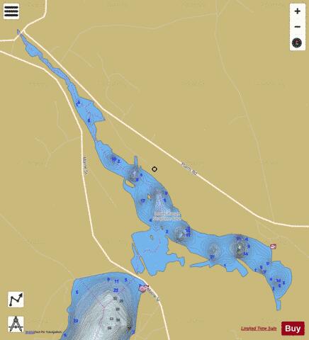 Lower Range Pond depth contour Map - i-Boating App