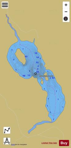 Macwahoc Lake depth contour Map - i-Boating App