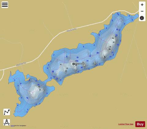 Mayfield Pond depth contour Map - i-Boating App