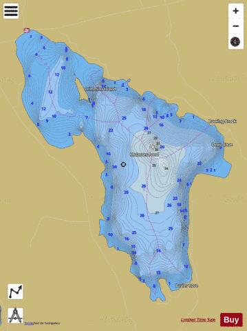 Molasses Pond depth contour Map - i-Boating App