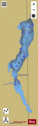 Monson Pond depth contour Map - i-Boating App