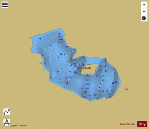 Mooseleuk Lake depth contour Map - i-Boating App