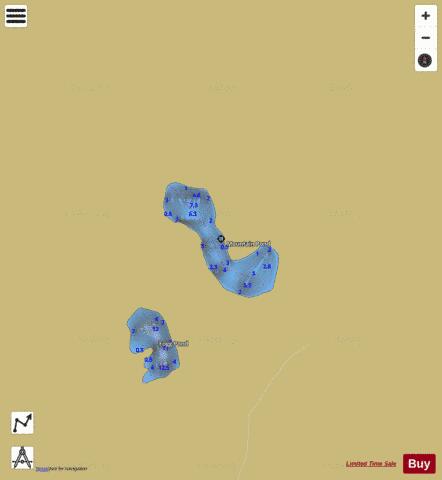 Mountain Pond depth contour Map - i-Boating App