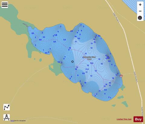Mountain View Pond depth contour Map - i-Boating App