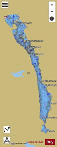 Moxie Pond depth contour Map - i-Boating App