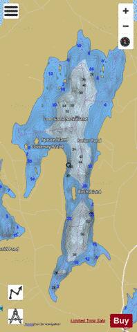 Parker Pond depth contour Map - i-Boating App