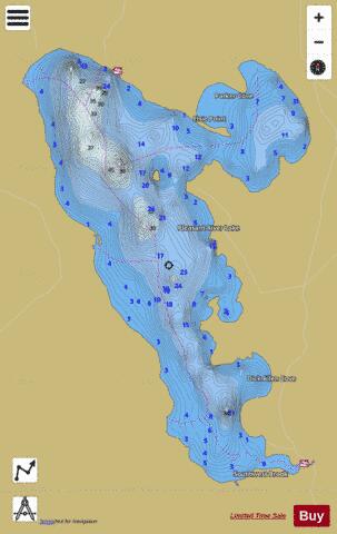 Pleasant River Lake depth contour Map - i-Boating App