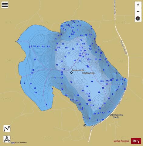 Province Lake depth contour Map - i-Boating App