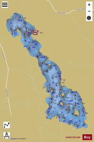 Pushaw Lake depth contour Map - i-Boating App