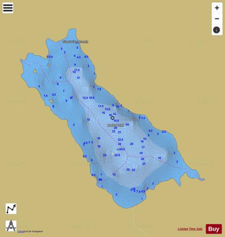 Rocky Pond depth contour Map - i-Boating App