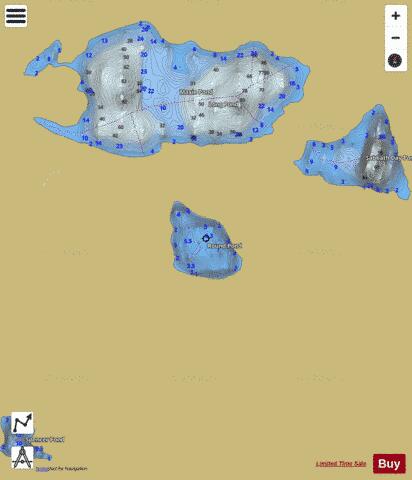 Round Pond depth contour Map - i-Boating App