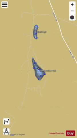 Sandy Bottom Pond depth contour Map - i-Boating App