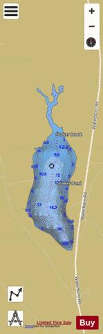 Shaker Pond depth contour Map - i-Boating App
