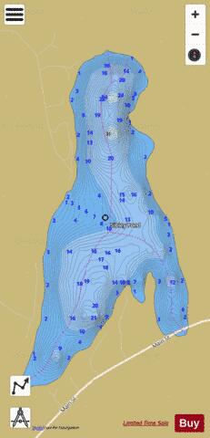 Sibley Pond depth contour Map - i-Boating App