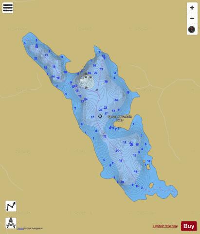 Spruce Mountain Lake depth contour Map - i-Boating App