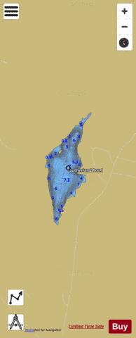 Sutherland Pond depth contour Map - i-Boating App