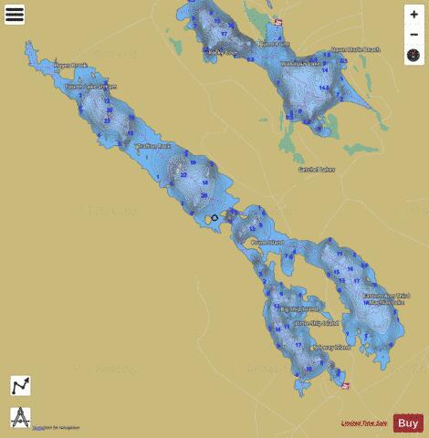 Third Machias Lake depth contour Map - i-Boating App