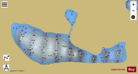 Togue Pond depth contour Map - i-Boating App