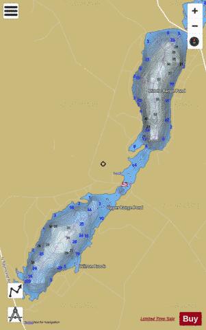 Upper Range Pond depth contour Map - i-Boating App