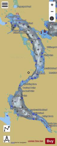 Upper Richardson Lake depth contour Map - i-Boating App
