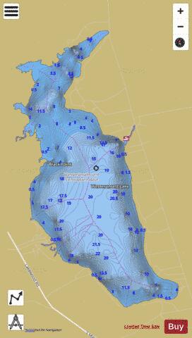 Wesserunsett Lake depth contour Map - i-Boating App