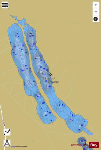 Whitney Pond depth contour Map - i-Boating App