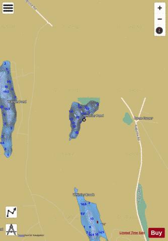 Whittier Pond depth contour Map - i-Boating App