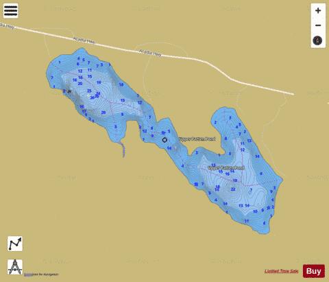 Upper Patten Pond depth contour Map - i-Boating App