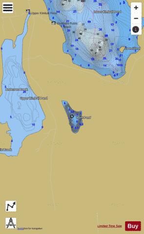 Hunt Pond depth contour Map - i-Boating App
