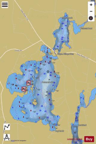 Pocasset Lake depth contour Map - i-Boating App