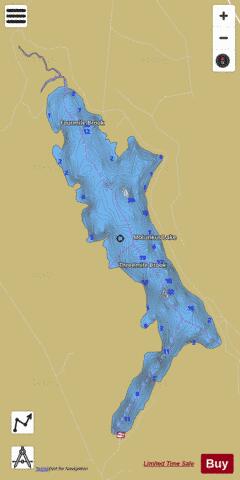 Molunkus Lake depth contour Map - i-Boating App