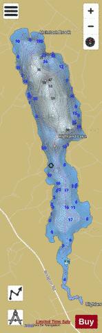 Highland Lake depth contour Map - i-Boating App