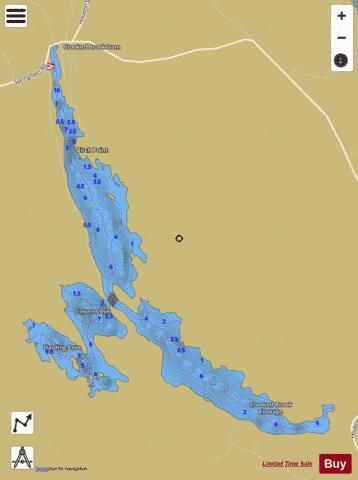 Crooked Brook Flowage depth contour Map - i-Boating App
