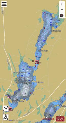 Ellis / Salmon / McGrath Pond depth contour Map - i-Boating App
