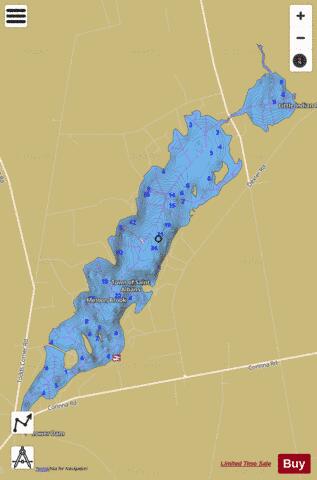 Indian Pond depth contour Map - i-Boating App
