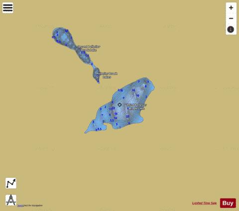 Pelletier Brook Lakes depth contour Map - i-Boating App