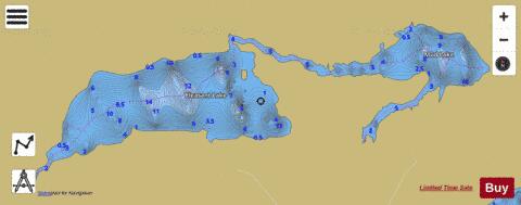 Pleasant / Mud Lake depth contour Map - i-Boating App