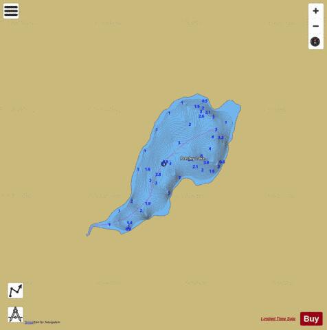 Presley Lake depth contour Map - i-Boating App