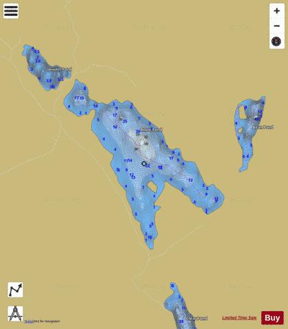 Rowe Pond depth contour Map - i-Boating App