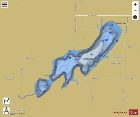 Matteson Lake depth contour Map - i-Boating App