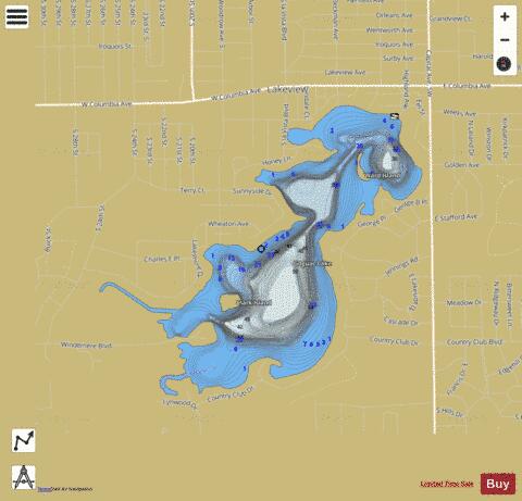 Goguac Lake depth contour Map - i-Boating App
