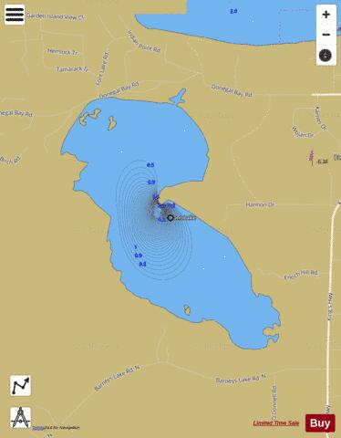Font Lake depth contour Map - i-Boating App