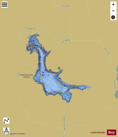 Cornwall Creek Floodin depth contour Map - i-Boating App
