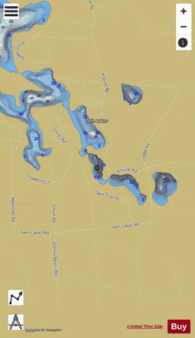 Twin Lake (Central) depth contour Map - i-Boating App