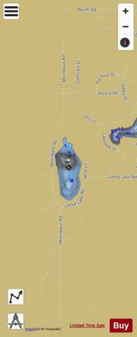 Lance Lake depth contour Map - i-Boating App
