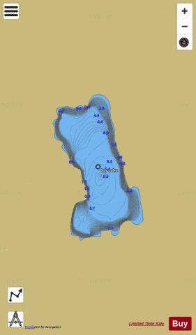 Dry Lake depth contour Map - i-Boating App