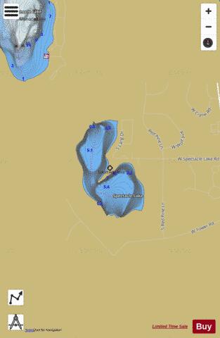 Spectacle Lake depth contour Map - i-Boating App