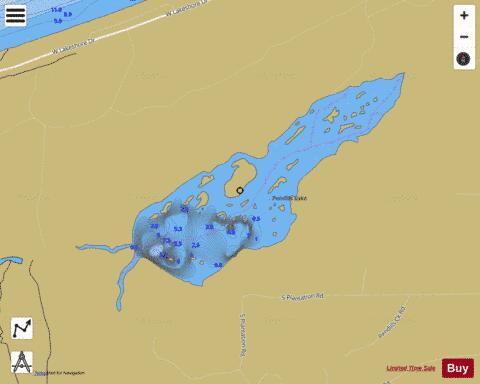 Pendills Lake depth contour Map - i-Boating App