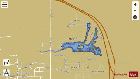 Shamrock Lake depth contour Map - i-Boating App